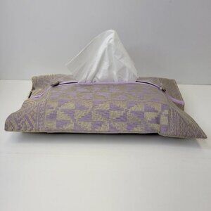 Home Accents Handwoven Gold Threaded Lilac Songket Tissue Box Cover